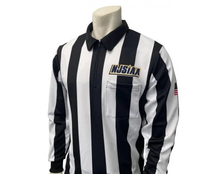 New Jersey (NJSIAA) Women's 2 1/4" Stripe Long Sleeve Football And Lacrosse Referee Shirt 3 New Jersey (NJSIAA) Women's 2 1/4" Stripe Long Sleeve Football And Lacrosse Referee Shirt