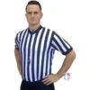 Smitty 1" Stripe Body Flex V-Neck Referee Shirt -Ump Attire Clothing Store USA200 FLEX NF Worn Front Angled