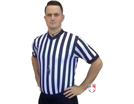 Smitty 1" Stripe Body Flex V-Neck Referee Shirt 3 Smitty 1" Stripe Body Flex V-Neck Referee Shirt