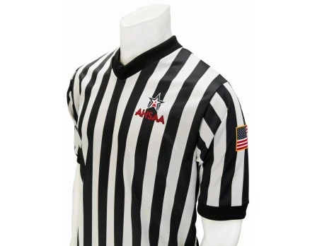 Alabama (AHSAA) 1" Stripe Body Flex Men's V-Neck Referee Shirt 3 Alabama (AHSAA) 1" Stripe Body Flex Men's V-Neck Referee Shirt