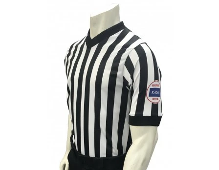 Kansas (KSHSAA) 1" Stripe Body Flex Men's V-Neck Basketball Referee Shirt 3 Kansas (KSHSAA) 1" Stripe Body Flex Men's V-Neck Basketball Referee Shirt