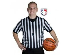 Smitty Dye Sublimated 1" Stripe V-Neck Referee Shirt With USA FLAG -Ump Attire Clothing Store USA200 Basketball 1