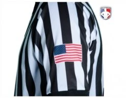 Smitty Dye Sublimated 1" Stripe V-Neck Referee Shirt With USA FLAG -Ump Attire Clothing Store USA200 Flag