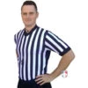 Smitty 1" Stripe Body Flex V-Neck Referee Shirt With Side Panels -Ump Attire Clothing Store USA201 FLEX NF Worn Front Angled