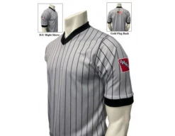 Iowa (IHSAA) And Iowa Girls (IGHSAU) Dual Logo Grey V-Neck Short Sleeve Referee Shirt