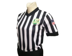 Ohio (OHSAA) 1" Stripe Body Flex Women's V-Neck Referee Shirt
