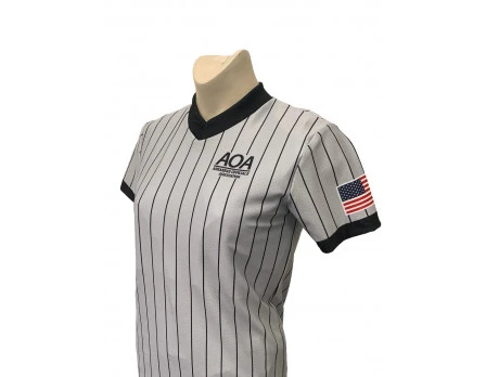 Arkansas (AOA) Body Flex Grey V-Neck Women's Referee Shirt 3 Arkansas (AOA) Body Flex Grey V-Neck Women's Referee Shirt