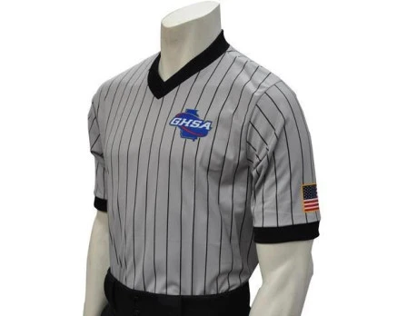 Georgia (GHSA) Body Flex Grey V-Neck Wrestling Referee Shirt 3 Georgia (GHSA) Body Flex Grey V-Neck Wrestling Referee Shirt