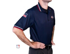 Illinois (IHSA) Umpire Shirt - Navy -Ump Attire Clothing Store USA300ILL N Illinois IHSA Umpire Shirt Navy Angled 2