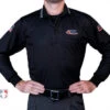 Illinois (IHSA) Long Sleeve Umpire Shirt - Black -Ump Attire Clothing Store USA301ILL BK Illinois IHSA Long Sleeve Umpire Shirt Black front