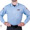 Illinois (IHSA) Long Sleeve Umpire Shirt - Powder Blue -Ump Attire Clothing Store USA301ILL PB Illinois IHSA Long Sleeve Umpire Shirt Powder Blue front