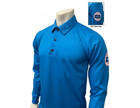 Kansas (KSHSAA) Men's Long Sleeve Volleyball Referee Shirt - Bright Blue 3 Kansas (KSHSAA) Men's Long Sleeve Volleyball Referee Shirt - Bright Blue