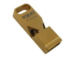 Fox 40 Titan Referee Whistle 10 Fox 40 Titan Referee Whistle -Ump Attire Clothing Store WTITAN G Fox 40 Titan Referee Whistle Gold Front Angled View