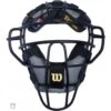 Wilson MLB Black Dyna-Lite Aluminum Umpire Mask With Black And Grey Wrap Around 2 Wilson MLB Black Dyna-Lite Aluminum Umpire Mask With Black And Grey Wrap Around -Ump Attire Clothing Store WilsonBlackGrey Front