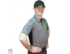 Smitty V2 Major League Replica Umpire Shirt - Charcoal Grey With Black -Ump Attire Clothing Store s314 CH with N4 SUB GYBW